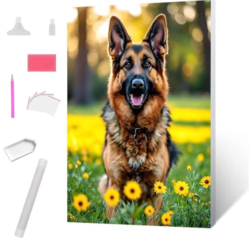 Schäferhund Diamond Painting Erwachsene 30x40cm, DIY 5D Diamant Painting Bilder kinder Malen Nach Zahlen Set, Diamond Art Full Diamant Malerei Kunst Basteln für Weihnachten Home Wand Dekor S-651 Schäferhund Diamond Painting Erwachsene 30x40cm, DIY 5D Diamant Painting Bilder kinder Malen Nach Zahlen Set, Diamond Art Full Diamant Malerei Kunst Basteln für Weihnachten Home Wand Dekor S-651 von Jaxiaco
