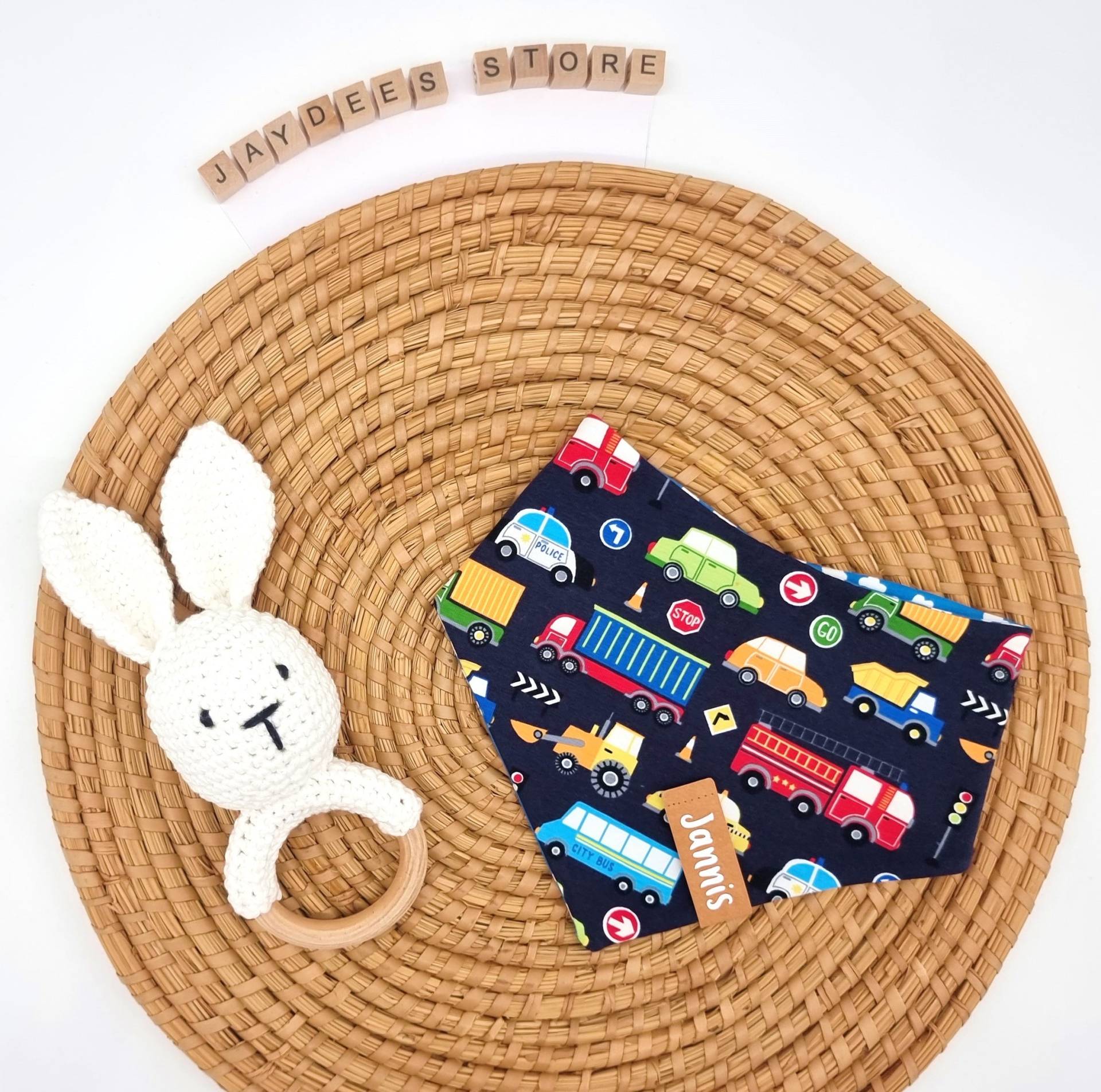 Baby Wende-Halstuch "Autos Blau-Bunt" Jersey, Waffelstrick, Dreiecktuch, Lätzchen, Spucktuch, Sabberlätzchen, Sabbertuch, Halstuch Mit Namen Baby Wende-Halstuch "Autos Blau-Bunt" Jersey, Waffelstrick, Dreiecktuch, Lätzchen, Spucktuch, Sabberlätzchen, Sabbertuch, Halstuch Mit Namen von JayDeesStore