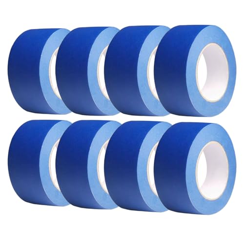 JayJayup Maler-Klebeband, 5,1 cm breit, 8 Stück, blau, Allzweck-Klebeband, 55 m x 8 Rollen, insgesamt 440 Yards JayJayup Maler-Klebeband, 5,1 cm breit, 8 Stück, blau, Allzweck-Klebeband, 55 m x 8 Rollen, insgesamt 440 Yards von JayJayup