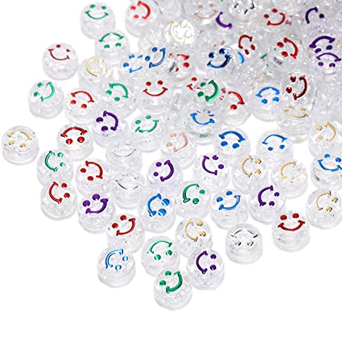 200 Stück Klare Acryl Smiley-Perlen 10mm Pony Scheibenmünze Mehrfarben Emaille Lächelndes Gesicht Lose Abstandshalter Perlen für DIY Schmuck Armband Handy Anhänger machen 200 Stück Klare Acryl Smiley-Perlen 10mm Pony Scheibenmünze Mehrfarben Emaille Lächelndes Gesicht Lose Abstandshalter Perlen für DIY Schmuck Armband Handy Anhänger machen von Jaydis