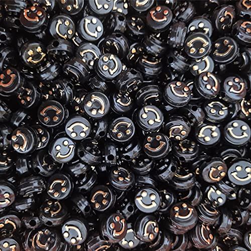 200 Stück Schwarz Acryl Smiley Gesicht Perlen 10mm Pony Scheibenmünze Gold Happy Lächelndes Gesicht Lose Abstandshalter Perlen für DIY Schmuck Armband Handy Anhänger machen 200 Stück Schwarz Acryl Smiley Gesicht Perlen 10mm Pony Scheibenmünze Gold Happy Lächelndes Gesicht Lose Abstandshalter Perlen für DIY Schmuck Armband Handy Anhänger machen von Jaydis
