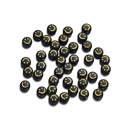 200 Stück Schwarz Acryl Smiley Gesicht Perlen 7mm Pony Disc Münze Gold Emaille Lächeln Gesicht lose Abstandshalter Perlen für DIY Schmuck Armband Handy Anhänger machen 200 Stück Schwarz Acryl Smiley Gesicht Perlen 7mm Pony Disc Münze Gold Emaille Lächeln Gesicht lose Abstandshalter Perlen für DIY Schmuck Armband Handy Anhänger machen von Jaydis