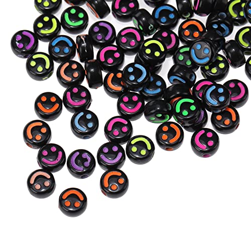 200 Stück Schwarz Acryl Smiley-Perlen 7mm Pony Scheibenmünze Mehrfarben Lächelndes Gesicht Lose Abstandshalterperlen für DIY-Schmuck Armband Handy-Anhänger machen 200 Stück Schwarz Acryl Smiley-Perlen 7mm Pony Scheibenmünze Mehrfarben Lächelndes Gesicht Lose Abstandshalterperlen für DIY-Schmuck Armband Handy-Anhänger machen von Jaydis