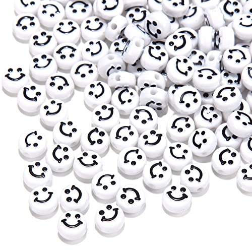 200 Stück Weiß Acryl Smiley Gesicht Perlen 10mm Pony Scheibenmünze Schwarz Happy Lächelndes Gesicht Lose Abstandshalter Perlen für DIY-Schmuck Armband Handy-Anhänger machen 200 Stück Weiß Acryl Smiley Gesicht Perlen 10mm Pony Scheibenmünze Schwarz Happy Lächelndes Gesicht Lose Abstandshalter Perlen für DIY-Schmuck Armband Handy-Anhänger machen von Jaydis