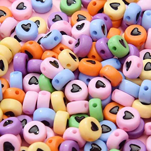 200pcs bunte Acryl flache Runde Herz Perlen 7mm Pony Disc Coin mit schwarzem Emaille Herz Muster lose Abstandshalter Perlen für DIY Schmuck Armband machen 200pcs bunte Acryl flache Runde Herz Perlen 7mm Pony Disc Coin mit schwarzem Emaille Herz Muster lose Abstandshalter Perlen für DIY Schmuck Armband machen von Jaydis