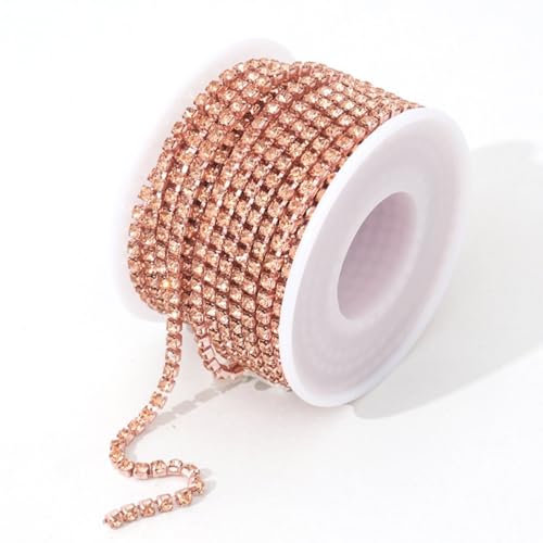 9,1 m, 3 mm Kristall, Roségold, Strass, geschlossene Kette, SS12, Kristall-Strass-Klaue, Tassenkette, Glitzer, Diamant-Kette, Rolle für Schuhanhänger, DIY, Schmuckherstellung, Handwerk, Hochzeit 9,1 m, 3 mm Kristall, Roségold, Strass, geschlossene Kette, SS12, Kristall-Strass-Klaue, Tassenkette, Glitzer, Diamant-Kette, Rolle für Schuhanhänger, DIY, Schmuckherstellung, Handwerk, Hochzeit von Jaydis