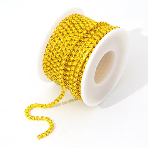 9,1 m lange Strass-Kette mit Strasssteinen SS12, Glitzer-Diamant-Kette, Rolle zum Nähen von Schuhen, Kleidung, Tassen, DIY, Schmuckherstellung, Handwerk, Hochzeitsstrauß, Gelb 9,1 m lange Strass-Kette mit Strasssteinen SS12, Glitzer-Diamant-Kette, Rolle zum Nähen von Schuhen, Kleidung, Tassen, DIY, Schmuckherstellung, Handwerk, Hochzeitsstrauß, Gelb von Jaydis