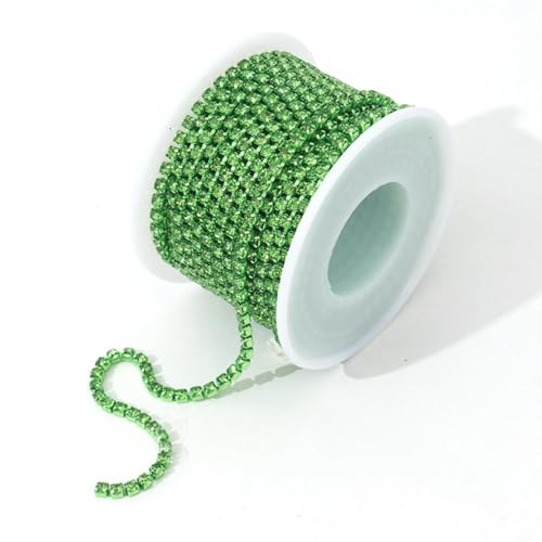 9,1 m lange Strass-Kette mit Strasssteinen SS12, Glitzer-Diamant-Kette, Rolle zum Nähen von Schuhen, Kleidung, Tassen, DIY, Schmuckherstellung, Handwerk, Hochzeitsstrauß, Hellgrün 9,1 m lange Strass-Kette mit Strasssteinen SS12, Glitzer-Diamant-Kette, Rolle zum Nähen von Schuhen, Kleidung, Tassen, DIY, Schmuckherstellung, Handwerk, Hochzeitsstrauß, Hellgrün von Jaydis