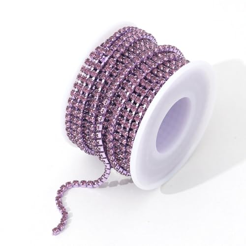 9,1 m lange Strass-Kette mit Strasssteinen SS12, Glitzer-Diamant-Kette, Rolle zum Nähen von Schuhen, Kleidung, Tassen, DIY, Schmuckherstellung, Handwerk, Hochzeitsstrauß, Hellviolett 9,1 m lange Strass-Kette mit Strasssteinen SS12, Glitzer-Diamant-Kette, Rolle zum Nähen von Schuhen, Kleidung, Tassen, DIY, Schmuckherstellung, Handwerk, Hochzeitsstrauß, Hellviolett von Jaydis
