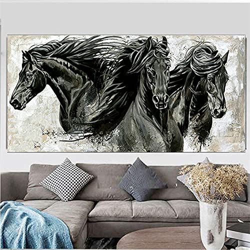 Diamond Painting,Diamond Painting Set Groß Schwarze Pferde,5D Full Diamant Painting Bilder Erwachsene Kinder,DIY Malen Nach Zahlen Arts Craft,Wohnzimmer Schlafzimmer Wand Eingang Dekoration 50x100cm Diamond Painting,Diamond Painting Set Groß Schwarze Pferde,5D Full Diamant Painting Bilder Erwachsene Kinder,DIY Malen Nach Zahlen Arts Craft,Wohnzimmer Schlafzimmer Wand Eingang Dekoration 50x100cm von Jayogo
