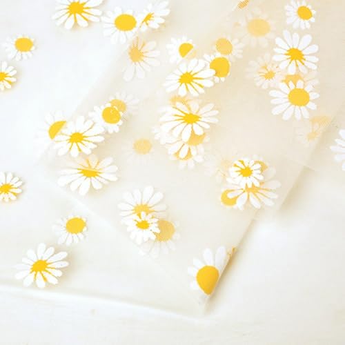 Spitzenstoff für Hochzeit, Braut, Stickerei, Tüll, Netzstoff, Gänseblümchen-Design von Jayruit