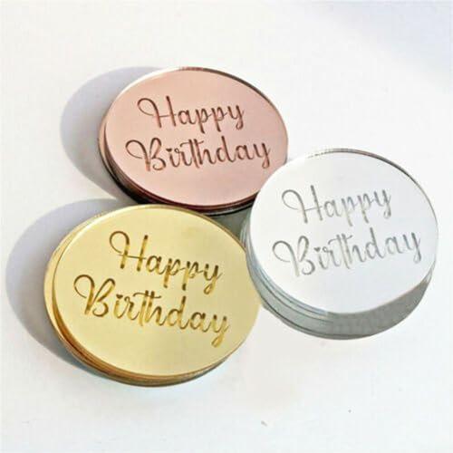 Verschönern Sie Ihre Geburtstagsfeier mit 51020 Stück Happy Birthday Cupcake-Scheiben (10 Stück Roségold) von Jayruit