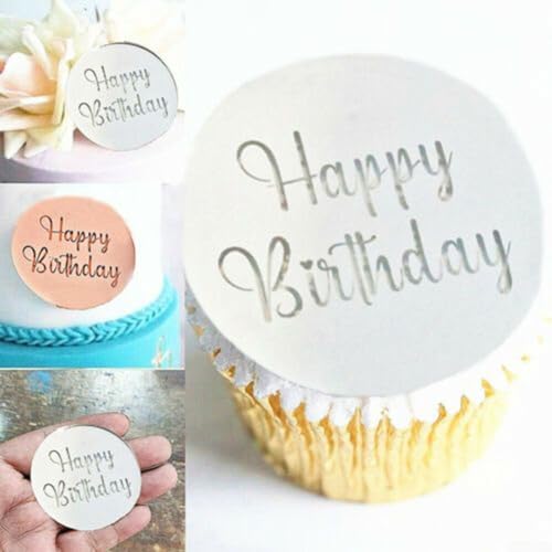 Verschönern Sie Ihre Geburtstagsfeier mit 51020 Stück Happy Birthday Cupcake-Scheiben (20 Stück Gold) von Jayruit