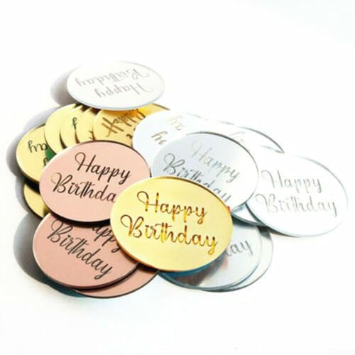 Verschönern Sie Ihre Geburtstagsfeier mit 51020 Stück Happy Birthday Cupcake-Scheiben (5 Stück Roségold) von Jayruit