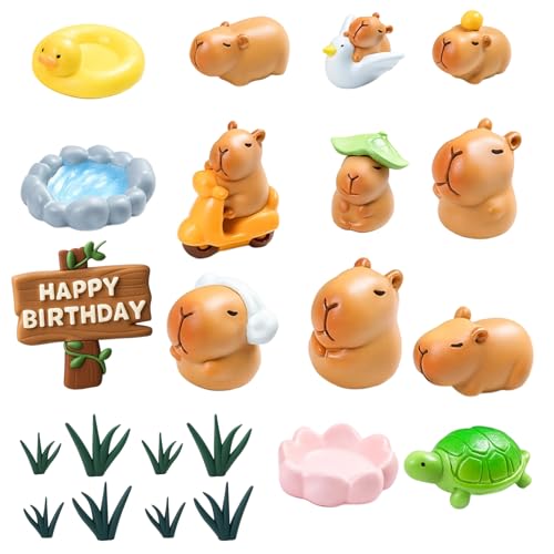 22 Stück Capybara Geburtstag Deko, Capybara Sachen, Tortendeko Geburtstag, Capybara Geburtstag, Mini Garten Deko, 13x Capybara Figuren, 8x Gras, 1x Geburtstagsschild 22 Stück Capybara Geburtstag Deko, Capybara Sachen, Tortendeko Geburtstag, Capybara Geburtstag, Mini Garten Deko, 13x Capybara Figuren, 8x Gras, 1x Geburtstagsschild von JazRvr