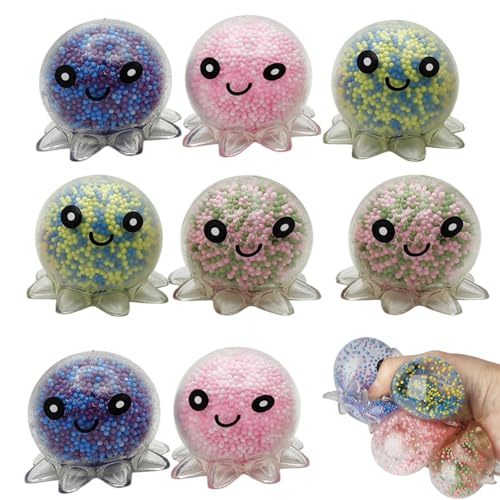 8 Stück Stressball Octopus Leuchtendes, Anti Stress Bälle, Anti Stress Spielzeug, Stressball Kinder, Adhs Spielzeug, Partytüten Füllstoff Stressabbau Spielzeug Für Weihnachten von JazRvr