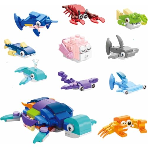 Bausteine Kinder, Konstruktionsspielzeug Ab 4, 10er Set Mini Bausteine Mit Ozean-Tieren, Party-Mitgebsel Für Kindergeburtstag Und Klassenbelohnungen, STEM Spielzeug Für Mädchen Und Jungen Bausteine Kinder, Konstruktionsspielzeug Ab 4, 10er Set Mini Bausteine Mit Ozean-Tieren, Party-Mitgebsel Für Kindergeburtstag Und Klassenbelohnungen, STEM Spielzeug Für Mädchen Und Jungen von JazRvr