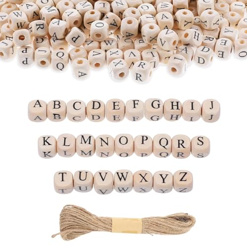 Buchstabenperlen, 401 Stück Holzbuchstaben zum Basteln, Holzperlen Buchstaben für DIY-Schmuck, Kinderhandwerk und kreative Projekte, 3.8mm Lochgröße Buchstabenperlen, 401 Stück Holzbuchstaben zum Basteln, Holzperlen Buchstaben für DIY-Schmuck, Kinderhandwerk und kreative Projekte, 3.8mm Lochgröße von JazRvr