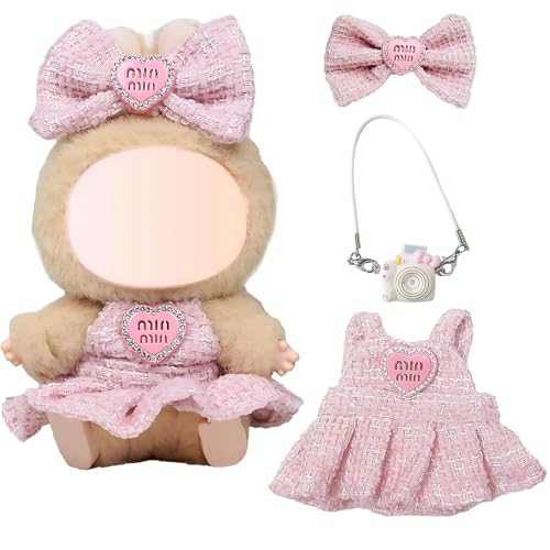 Kleidung, 3-teiliges Set Weiße Overalls-Kleidung mit Kamera und Kopfaccessoire, Perfekte Passform für 17 cm Puppen, Ideal für Kinder und Sammler Kleidung, 3-teiliges Set Weiße Overalls-Kleidung mit Kamera und Kopfaccessoire, Perfekte Passform für 17 cm Puppen, Ideal für Kinder und Sammler von JazRvr