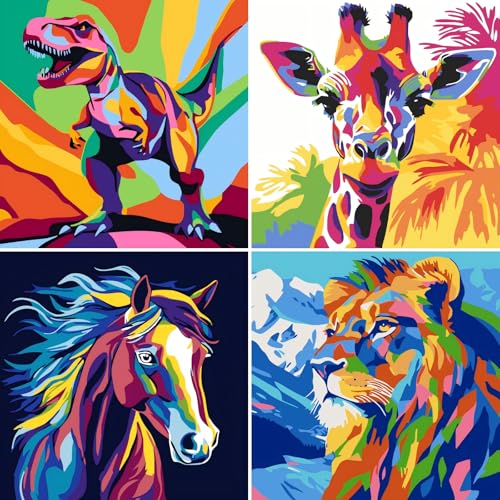 Jazcimdo 4 Stück Malen Nach Zahlen Kinder, Malen Nach Zahlen Kinder ab 5 6 7 8 9 10 11 12 Jahre Mädchen und Junge Tiere Set, Paint by Numbers Kids mit Pinseln und Acrylfarben für Geschenk (20x20cm) Jazcimdo 4 Stück Malen Nach Zahlen Kinder, Malen Nach Zahlen Kinder ab 5 6 7 8 9 10 11 12 Jahre Mädchen und Junge Tiere Set, Paint by Numbers Kids mit Pinseln und Acrylfarben für Geschenk (20x20cm) von Jazcimdo
