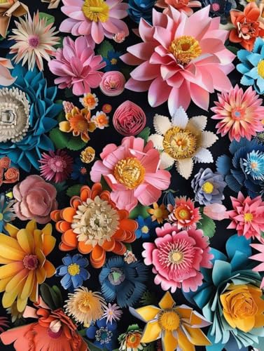 Diamond Painting Erwachsene Bunt 5D Diamant Painting Bilder Blumen 35x45 cm Mosaikherstellung Basteln Erwachsene Runder Vollbohrer Crystal art Diamant Malerei Stickerei Set für Home Wall Decor H0-33 von Jaznnghh