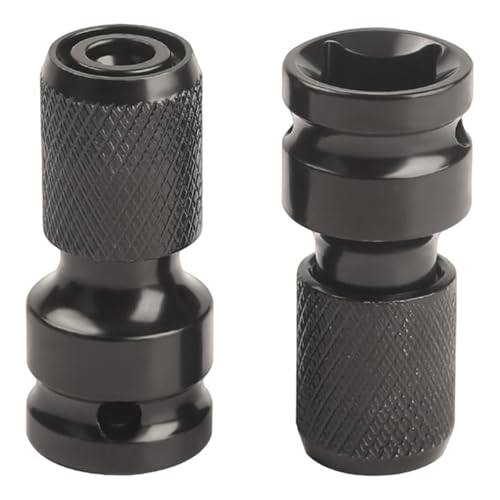 2pcs 1/4 Antriebsbithalter Multifunktionaler Anti-Rutsch-Roll-Muster Schnellrückveröffentlichungs-Chuck-Adapter-Auswirkungen Bithalter Chrom-Vanadium Stahl Elektrobohrer Chuck Accessoire von Jcasbdn