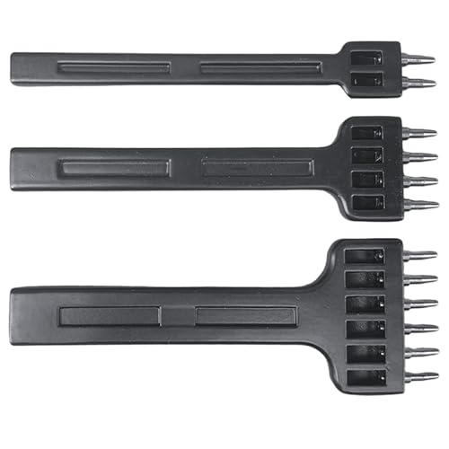 3pcs/festgelegte Ledernähte Punch, 4 Zoll 2/4/6 Stecker Lederloch -Loch -Werkzeug, 6mm Abstand Stahlstock -Stanzwerkzeug für DIY -Handwerk 3pcs/festgelegte Ledernähte Punch, 4 Zoll 2/4/6 Stecker Lederloch -Loch -Werkzeug, 6mm Abstand Stahlstock -Stanzwerkzeug für DIY -Handwerk von Jcasbdn