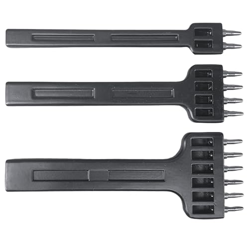 3pcs/festgelegte Ledernähte Punch 4 Zoll 2/4/6 Stecker Lederloch -Loch -Werkzeug 6mm Abstand Stahlstock -Stanzwerkzeug für DIY -Handwerk von Jcasbdn