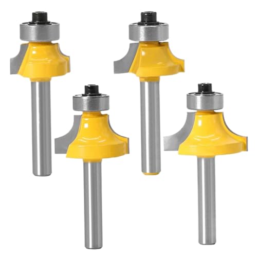 4PCS -Router -Bits für Holzbearbeitung 3/4 Roundover Router Bit mit 1/4 Zoll Schaft zum Runden zur Rundenbildung von Jcasbdn