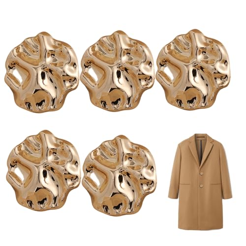 5 pcs goldene Knöpfe, schöne goldene Ton -Tone unregelmäßige Formknöpfe für Kleidung, Nähzubehör für Uniformen/Kleider/Anzüge/Blazer 5 pcs goldene Knöpfe, schöne goldene Ton -Tone unregelmäßige Formknöpfe für Kleidung, Nähzubehör für Uniformen/Kleider/Anzüge/Blazer von Jcasbdn