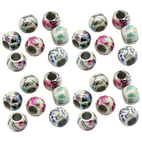 500pcs Perlen zum Erstellen von Acryl -mehrfarbigen runden losen großen Lochperlen ideal für Schmuck Herstellung von Armbändern Halskette und anderes Handwerk von Jcasbdn