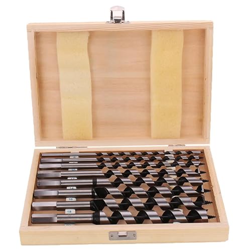 8pcs Twist Drill Bit Set, 9 Zoll lang 6-20 mm robuster Holzschnecken-Bohrer-Bit-Set mit Holzkiste für Metallbearbeitung, Holzbearbeitung von Jcasbdn