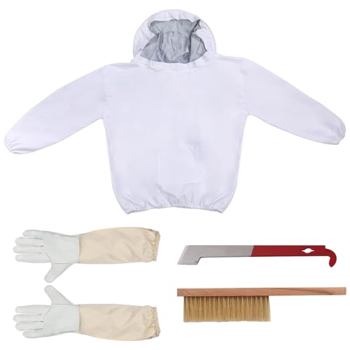 Bienenzuchtanzug Biene Keeping Anzug beinhaltet atmungsaktive Bienenjacke mit abnehmbaren Schleierhuthandschuhen Pinsel und Messer Bienenzuchtanzug Biene Keeping Anzug beinhaltet atmungsaktive Bienenjacke mit abnehmbaren Schleierhuthandschuhen Pinsel und Messer von Jcasbdn