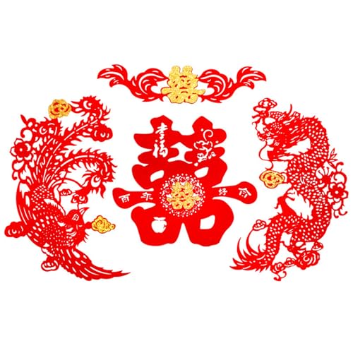 Jcasbdn Chinesische Hochzeitsdekoration Red Double Happiness Dragon Phoenix Papercut Hochzeit Hintergrund für Türfensterfotografie Studio Requisiten Jcasbdn Chinesische Hochzeitsdekoration Red Double Happiness Dragon Phoenix Papercut Hochzeit Hintergrund für Türfensterfotografie Studio Requisiten von Jcasbdn