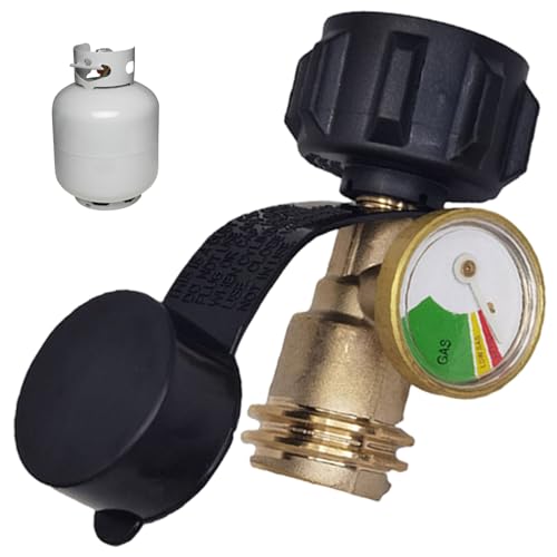 Propan-Tankmessgerät, Hochleistungs-Propan-Tankmesser-Level-Indikator mit Glühen im dunklen Zifferblatt, Metall umfassender Adapter für BBQ-Gasgrillzylinder Propan-Tankmessgerät, Hochleistungs-Propan-Tankmesser-Level-Indikator mit Glühen im dunklen Zifferblatt, Metall umfassender Adapter für BBQ-Gasgrillzylinder von Jcasbdn