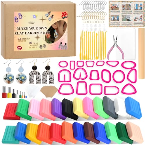 Jcoos Set zur Herstellung von Ohrringen, Polymer-Ton-Set, 24 Ofen-Backton, Schmuckzangen, 18 Modelliermassen-Formen, Damen, Tween, 18 Mädchen, Geschenke, trendige Sachen, Basteln für Teenager von 14 Jcoos Set zur Herstellung von Ohrringen, Polymer-Ton-Set, 24 Ofen-Backton, Schmuckzangen, 18 Modelliermassen-Formen, Damen, Tween, 18 Mädchen, Geschenke, trendige Sachen, Basteln für Teenager von 14 von Jcoos