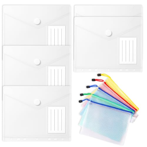 10 Stück Dokumentenmappe, Klarsichthüllen A5, Dokumententasche A5 Abheftbar, PP Material, 18x22.5/17x23.5 Cm, Für Büro, Schule Und Zuhause von JcvPot