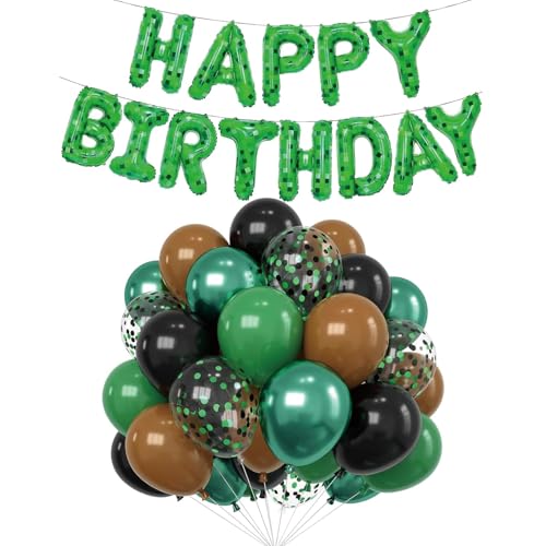 32 Stück Gaming Deko Luftballons Grün Schwarz Braun Mit Pixel Geburtstag Banner, Videospiel Geburtstags Deko, Geburtstag Dekos Spiel Geburtstags Partyzubehör Für Fans Kinder Jungen & Game Fan Gift von JcvPot