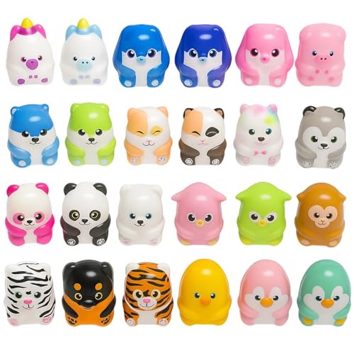 JcvPot Squishy Mitgebsel Kindergeburtstag, 24 Stück Squishies, Squeeze Toy für Kinder, Fidget Toys Set für Stressabbau, Partygeschenk und Sensorikspiel von JcvPot