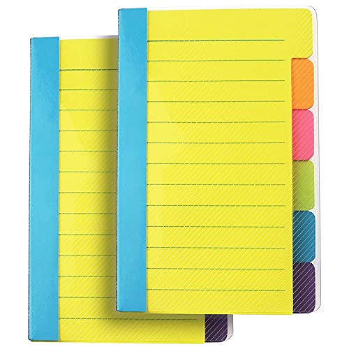 Jdeijfev Haftnotizen Trennblätter, Haftnotizen, Tabbed Self Stick Liniert Farben Notizblock, 10,2 x 15,2 cm, 2 Stück 120 Index Notizen Jdeijfev Haftnotizen Trennblätter, Haftnotizen, Tabbed Self Stick Liniert Farben Notizblock, 10,2 x 15,2 cm, 2 Stück 120 Index Notizen von Jdeijfev
