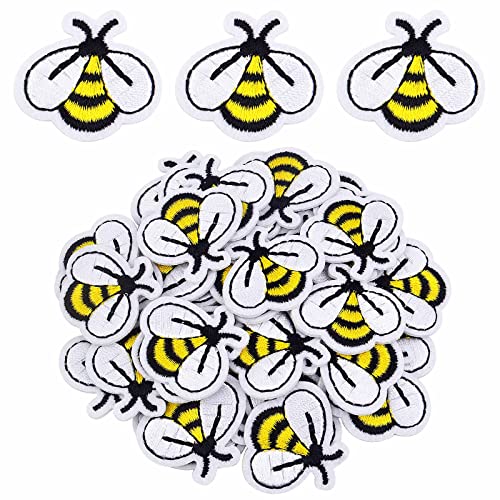 40 Stück bestickte Aufnäher mit Bienenmotiv, Honigbiene, zum Aufbügeln, niedliche Applikation, Nähflicken für Taschen, Jacken, Jeans, Hüte, Kleidung, DIY-Dekoration von Jdesun