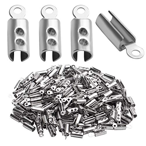 Faltbare Quetschenden, 200 Stück Edelstahl Faltschließe für DIY Schmuckherstellung Halsketten Armbänder Faltbare Quetschenden, 200 Stück Edelstahl Faltschließe für DIY Schmuckherstellung Halsketten Armbänder von Jdesun