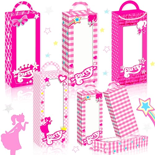 JeVenis 12 PCS Pink Candy Boxes Let's Go Party Gift Box Treat Bags Goodie Bags for Girl Birthday Party Bridal Shower von JeVenis