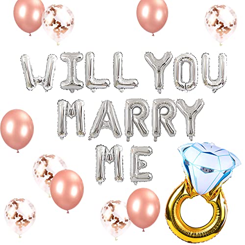 JeVenis Silver Will you marry me Balloons Marry Me Ballons Heiratsantrag Ideen Hochzeitsvorschlag Dekorationen Dekor von JeVenis