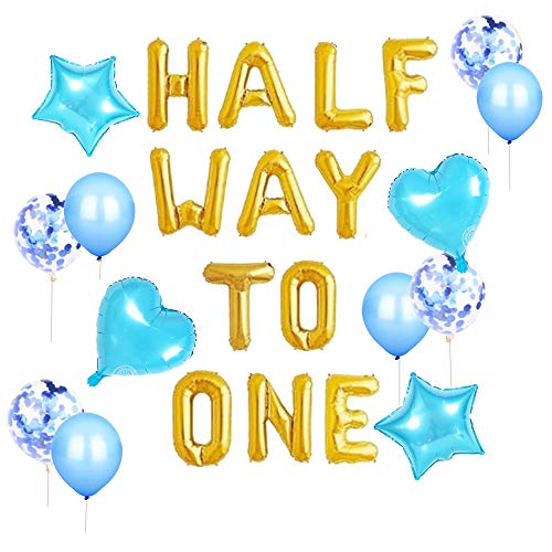 JeVenis 15 PCS Half Way To One Luftballons 1/2 Geburtstag Dekorationen Half Way To One Geburtstag Party Zubehör Blaue Luftballons Dekorationen JeVenis 15 PCS Half Way To One Luftballons 1/2 Geburtstag Dekorationen Half Way To One Geburtstag Party Zubehör Blaue Luftballons Dekorationen von JeVenis