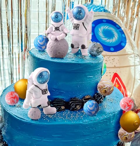 JeVenis Weltraum Partyzubehör Galaxy Kuchendekoration Weltraum Kuchendekoration Raketenkuchendekoration Astronauten Kuchendekoration Planeten Kuchendekoration Zum Mond Kuchendekoration von JeVenis