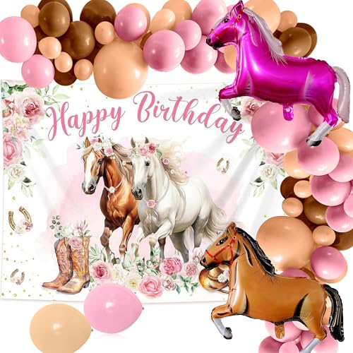 JeVenis 18 PCS Pferd Party Dekorationen Pferderennen Pferd Luftballons Cowgirl Thema Banner Fotohintergrund Mädchen Pferd Party Dekorationen Western Cowgirl Geburtstag Zubehör JeVenis 18 PCS Pferd Party Dekorationen Pferderennen Pferd Luftballons Cowgirl Thema Banner Fotohintergrund Mädchen Pferd Party Dekorationen Western Cowgirl Geburtstag Zubehör von JeVenis
