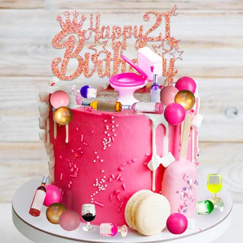 JeVenis 21. Geburtstag Tortendekorationen Flaschenglas Topper 21. Torten Topper für Sie Fun Doll Dekorationen 21 JeVenis 21. Geburtstag Tortendekorationen Flaschenglas Topper 21. Torten Topper für Sie Fun Doll Dekorationen 21 von JeVenis