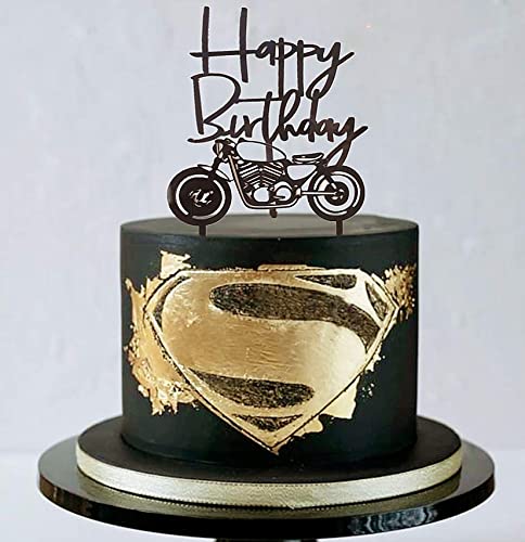 JeVenis Acryl Motorrad Tortenaufsatz Roller Happy Birthday Kuchen Topper Motorrad Dessert Dekoration für Männer Geburtstag Party oder Jungen Geburtstag von JeVenis