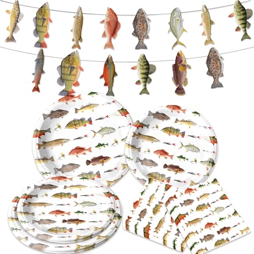 JeVenis Angeln Party Supplies Set Angelgeschirr Teller Serviette zum Angeln Geburtstag Abschied Ruhestand Party Dekorationen Service 10 JeVenis Angeln Party Supplies Set Angelgeschirr Teller Serviette zum Angeln Geburtstag Abschied Ruhestand Party Dekorationen Service 10 von JeVenis